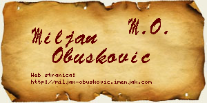 Miljan Obušković vizit kartica
